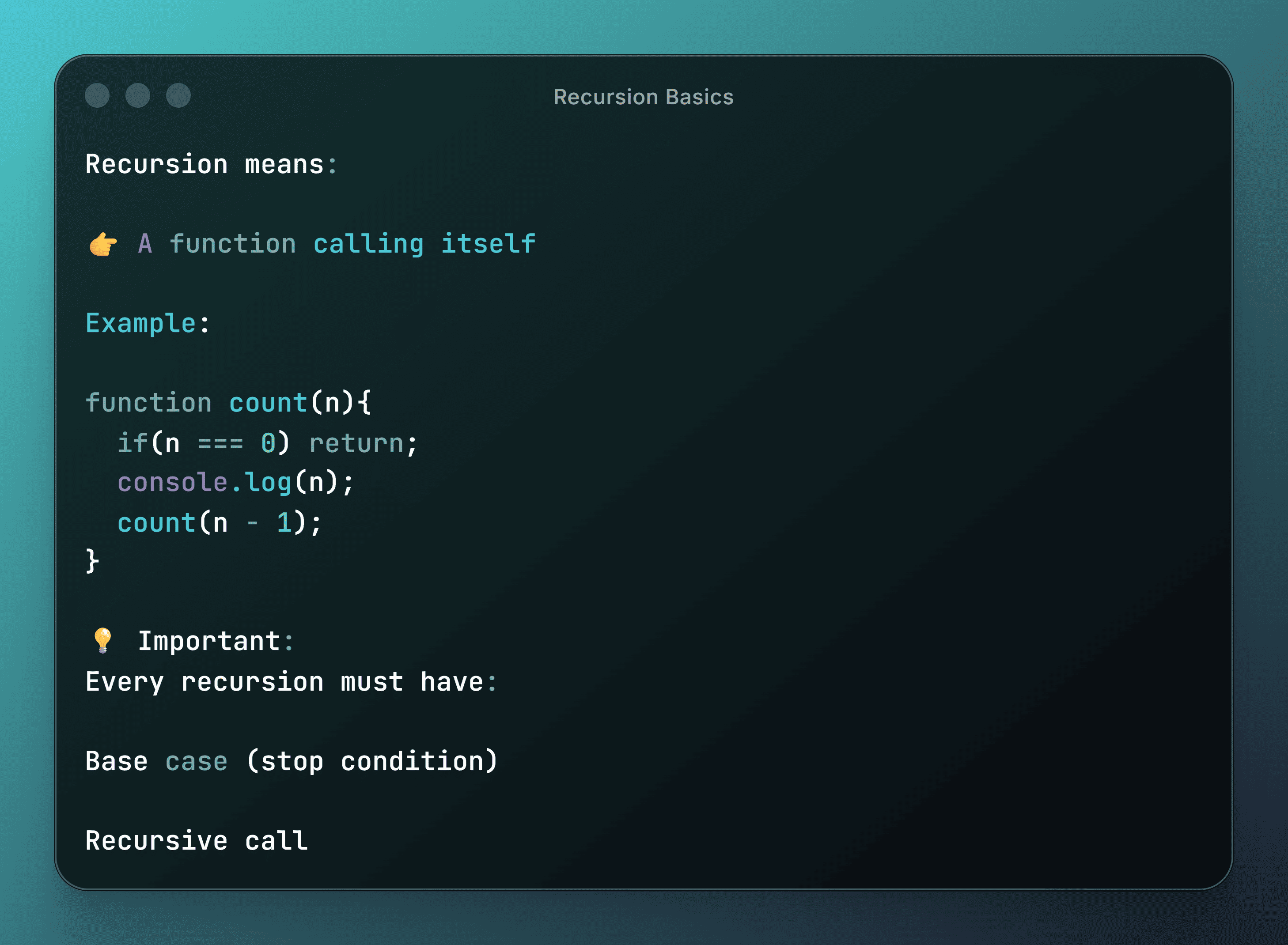 Recursion Basics